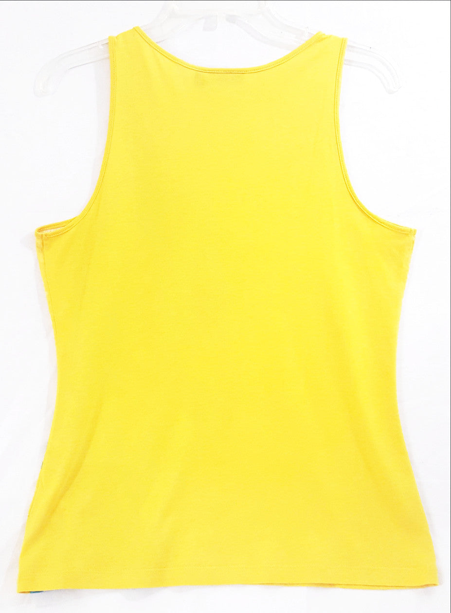 Yellow Tank Top with Sequin Front