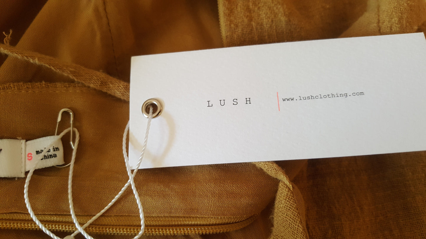 Lush V-Neck Carmel Short Romper-New