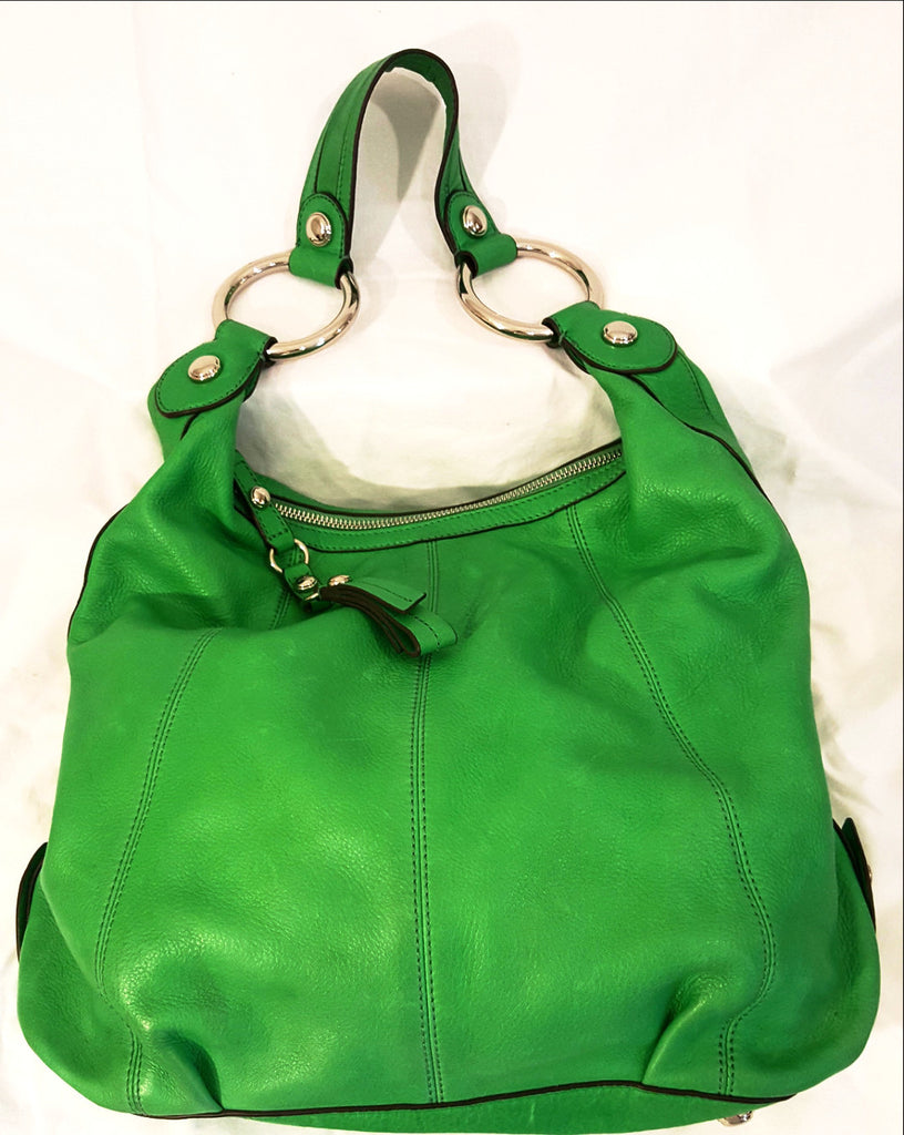 B Makowsky Green Satchel Leather Handbag – Authentik Attik