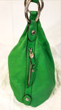 B Makowsky Green Satchel Leather Handbag