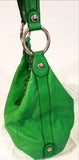 B Makowsky Green Satchel Leather Handbag