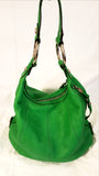 B Makowsky Green Satchel Leather Handbag