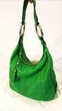 B Makowsky Green Satchel Leather Handbag