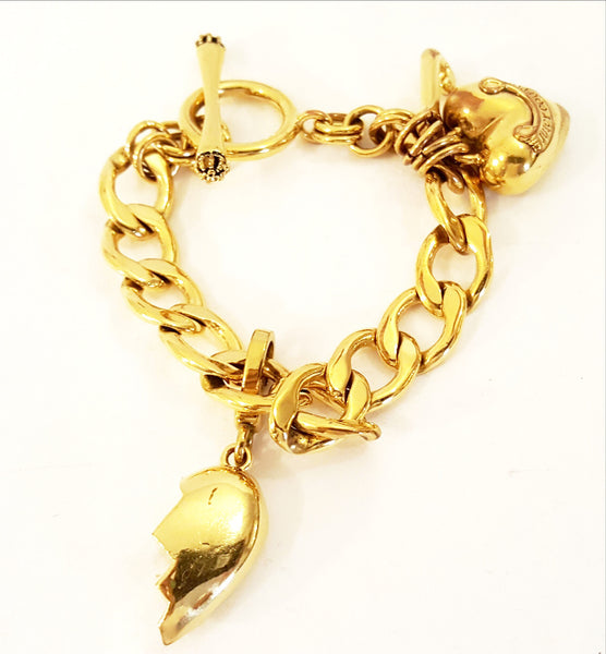Juicy couture gold heart bracelet, juicy couture... - Depop