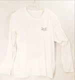 White Long Sleeve Robin's Crew Shirt with Studs