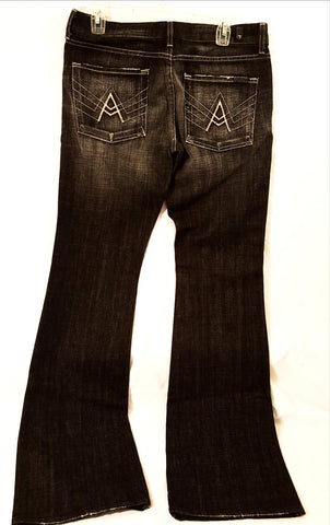 7 For All Mankind "A" Pocket Black Jeans