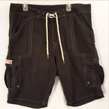 Black True Religion Drawstring Shorts for Men