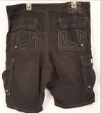 Black True Religion Drawstring Shorts for Men