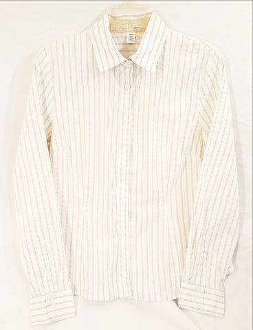 White Striped Button Up Shirt