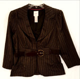 Brown 2PC Striped Pants Suit