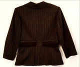 Brown 2PC Striped Pants Suit