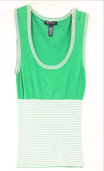 Green and White Sweater Vest
