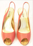 Guess Pink Leather Slingbacks