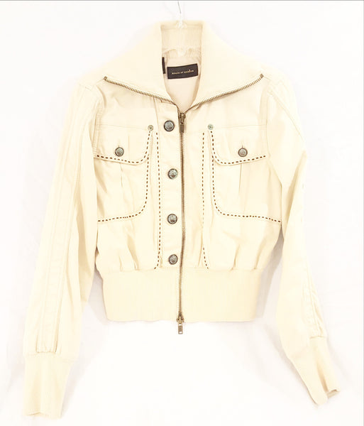 House of Dereon Cream Bomber Jacket